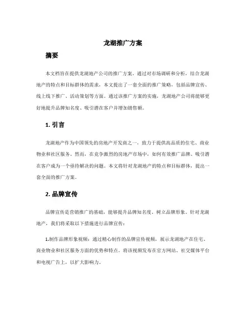 龙湖推广方案