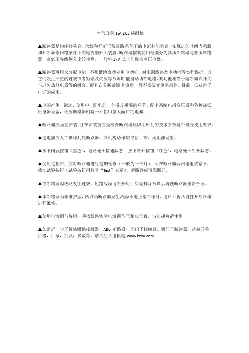 空气开关1p_ 20a施耐德
