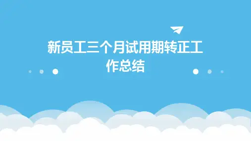 新员工三个月试用期转正工作总结PPT