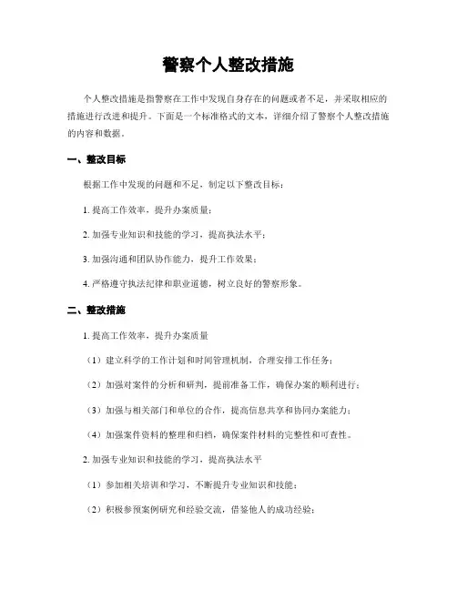警察个人整改措施