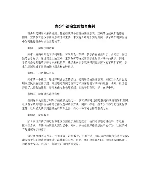 青少年法治宣传教育案例
