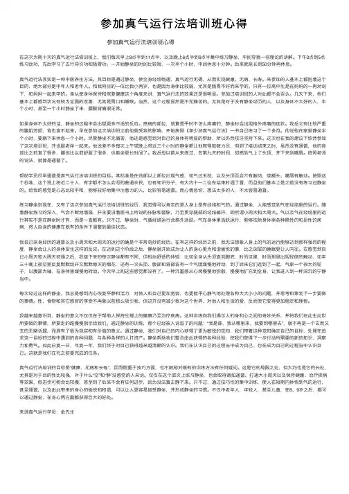 参加真气运行法培训班心得