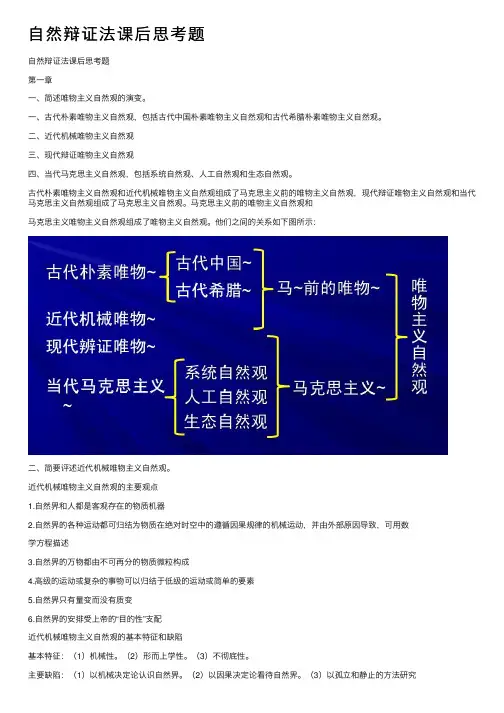 自然辩证法课后思考题