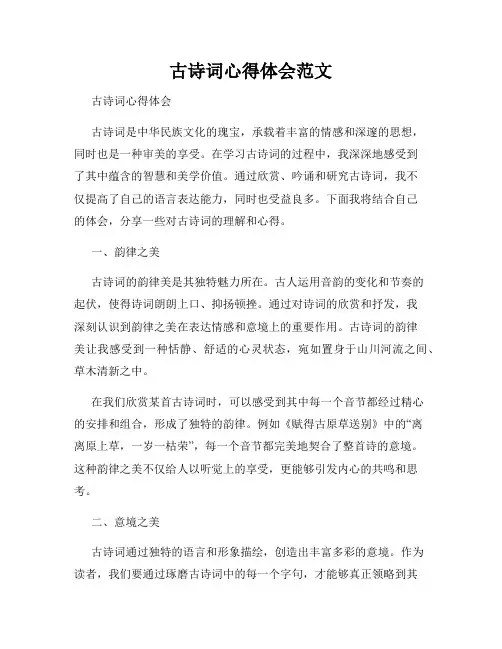 古诗词心得体会范文
