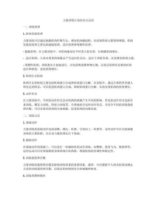 力量训练计划知识点总结