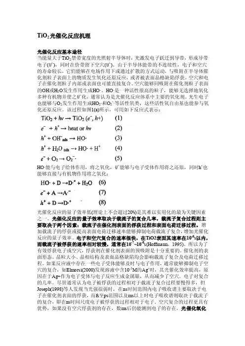 二氧化钛光催化反应机理