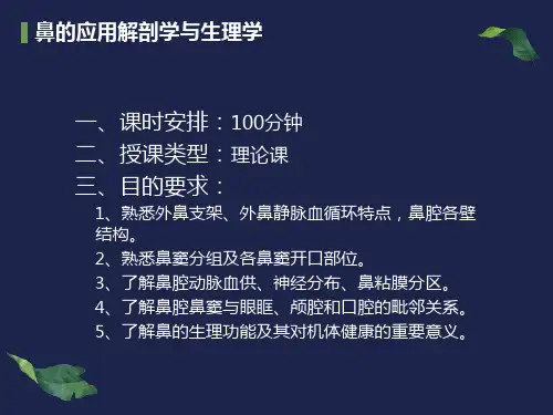 鼻与鼻窦的应用解剖学与生理