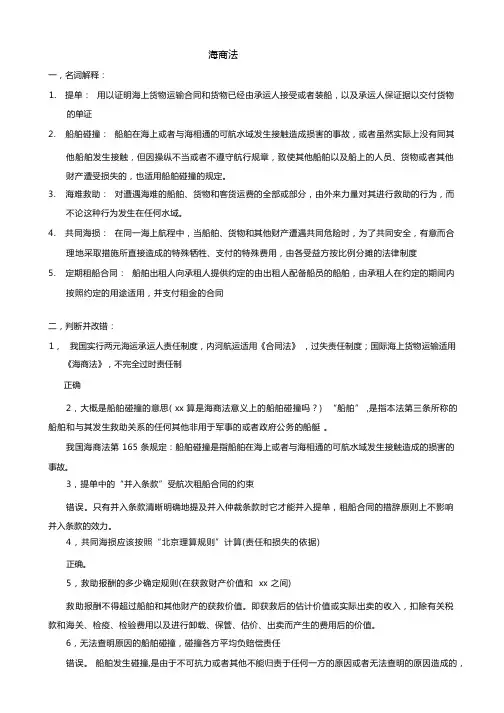 海商法考试