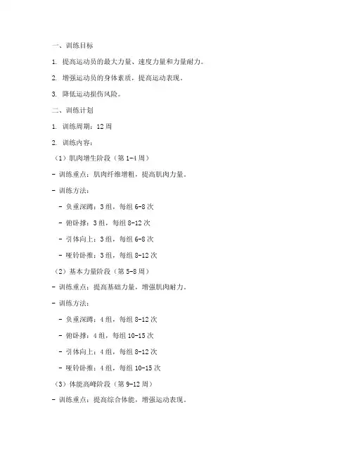 篮球力量专项训练方案