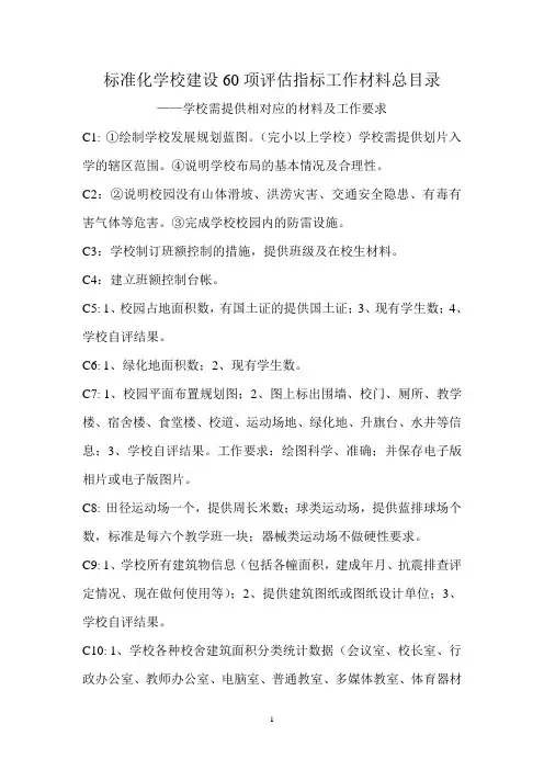 标准化学校工作档案目录(总)