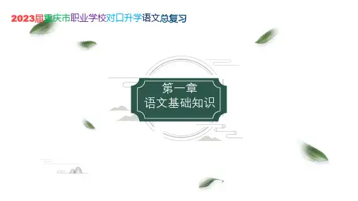 2023届职业学校对口升学语文总复习《字音》课件-