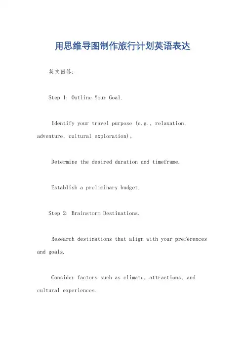 用思维导图制作旅行计划英语表达