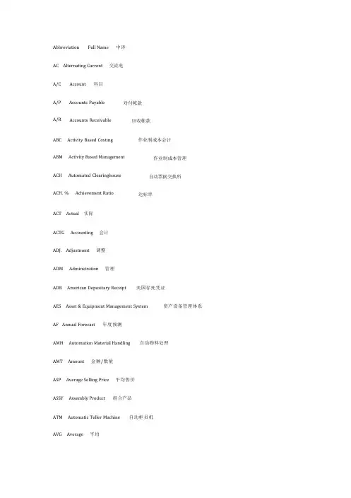 财务缩写文件.doc