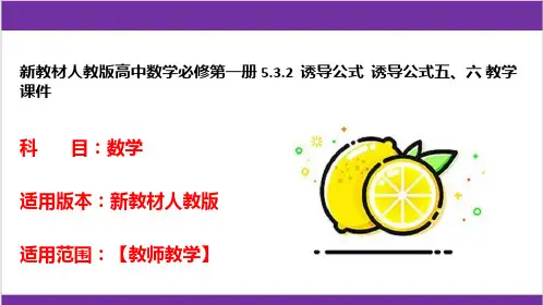 新教材人教版高中数学必修第一册 5.3.2  诱导公式  诱导公式五、六 教学课件