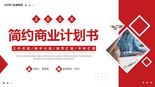 红色简约风商业计划书PPT模板