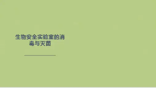 生物安全实验室的消毒与灭菌