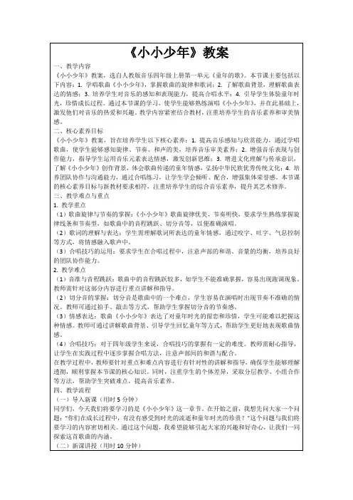《小小少年》教案