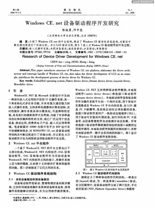Windows CE.net设备驱动程序开发研究