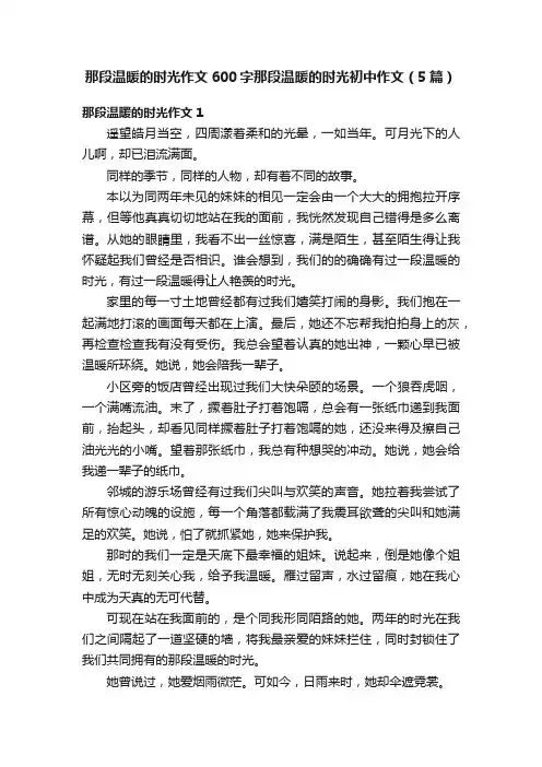那段温暖的时光作文600字那段温暖的时光初中作文（5篇）