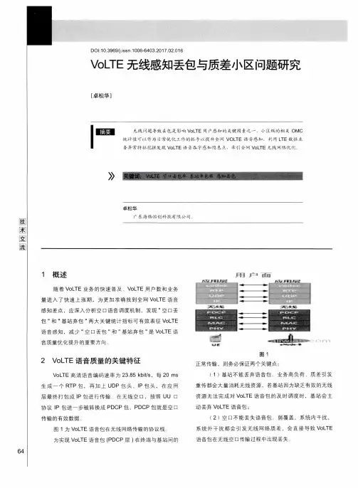 VoLTE无线感知丢包与质差小区问题研究