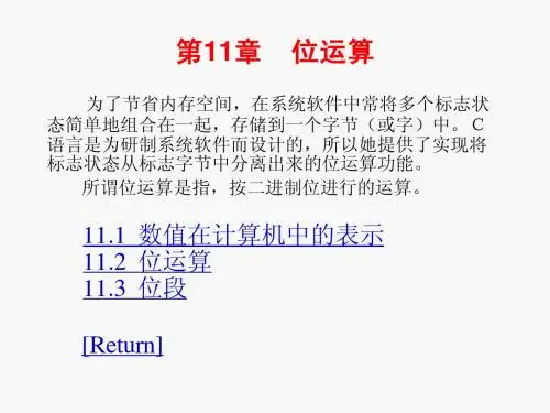 第11章C语言程序设计教程电子教案