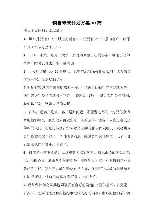 销售未来计划方案