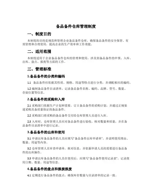 备品备件仓库管理制度[3]