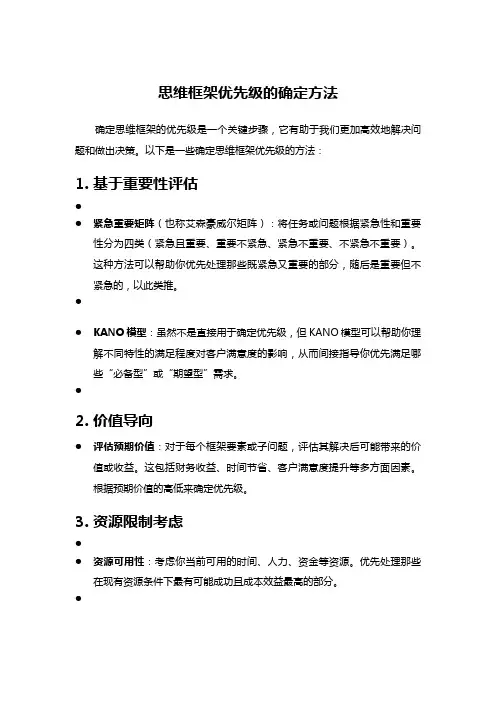 思维框架优先级的确定方法