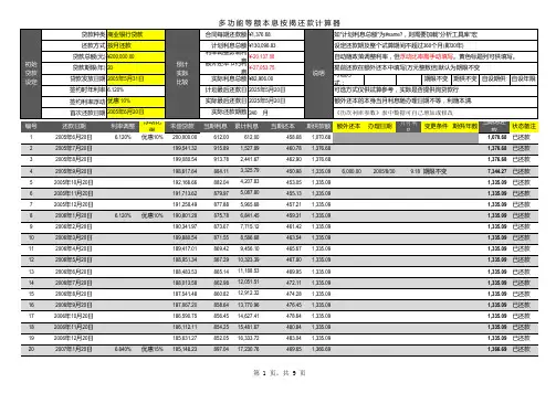 多次提前还款计算器 最强 等额本息 等额本金 宏代码计算