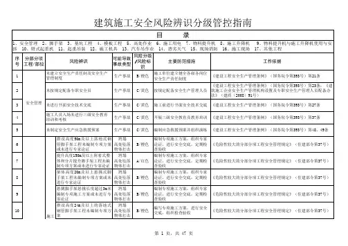 建筑施工安全风险辨识分级管控指南