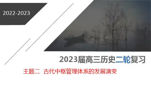 二轮复习 专题一主题二古代中枢管理体系的发展演变