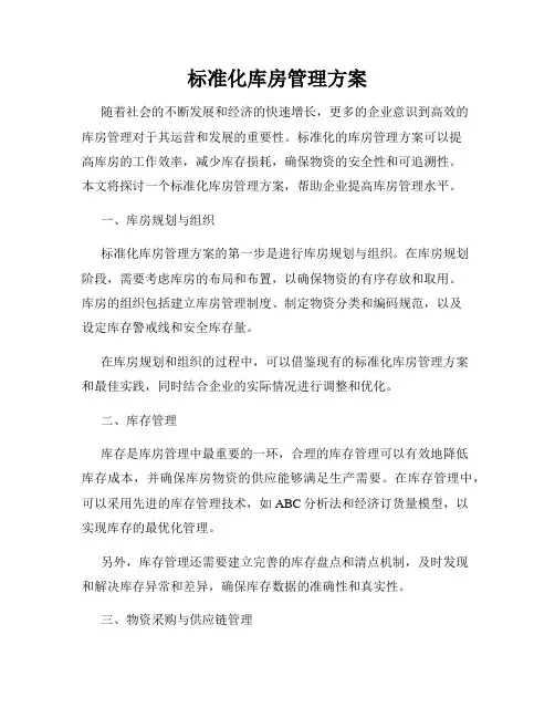 标准化库房管理方案