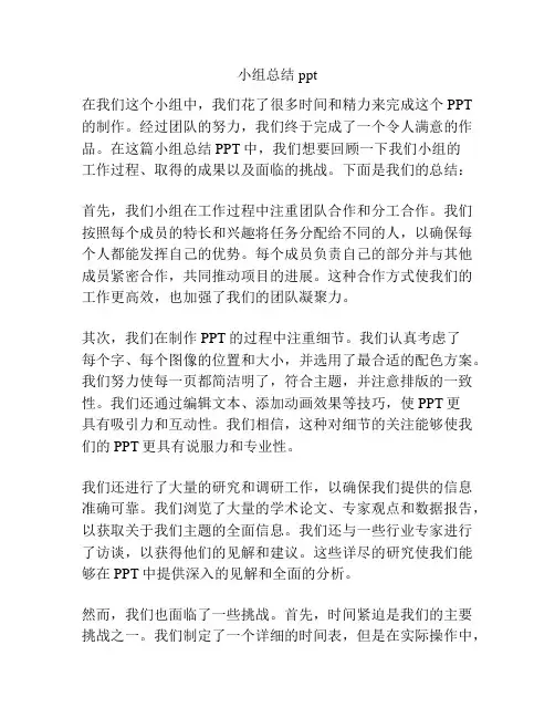小组总结 ppt
