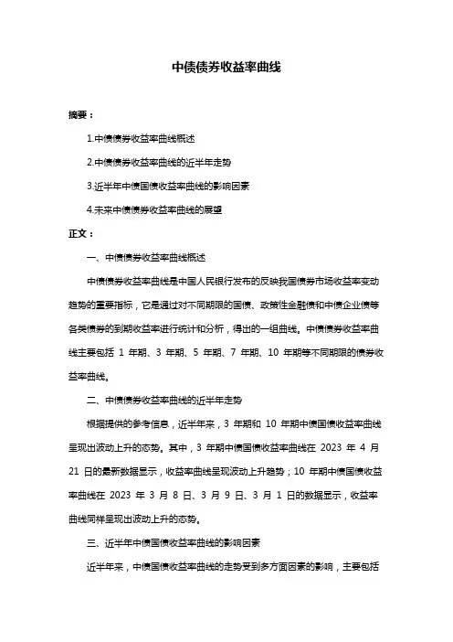 中债债券收益率曲线