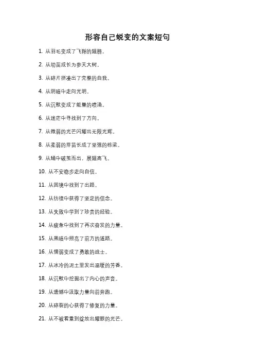 形容自己蜕变的文案短句