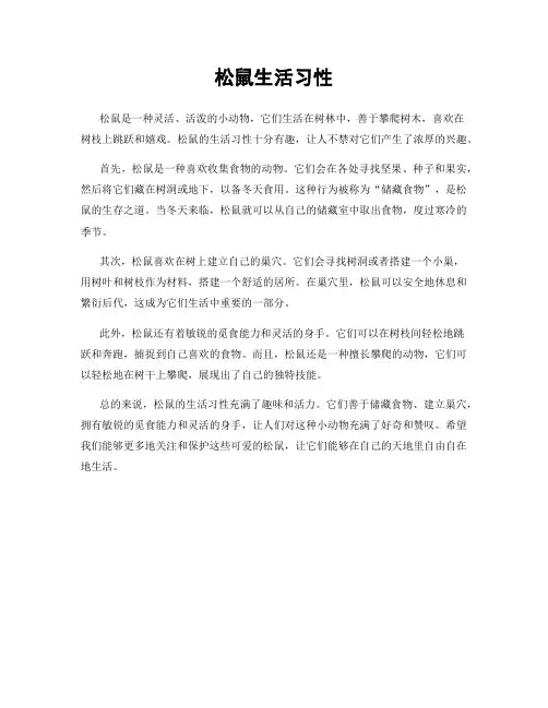 松鼠生活习性
