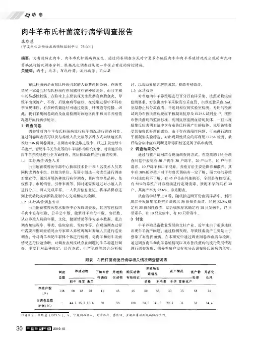 肉牛羊布氏杆菌流行病学调查报告