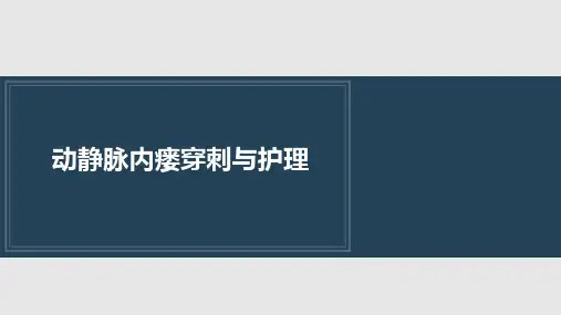 动静脉内瘘的穿刺及护理