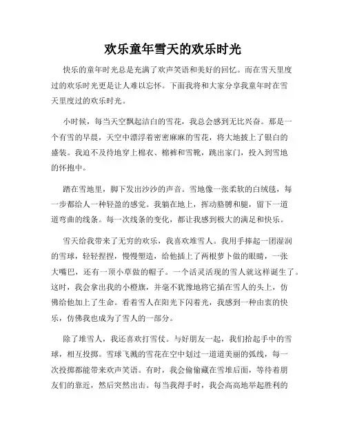 欢乐童年雪天的欢乐时光