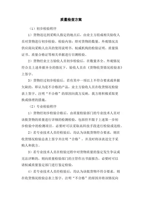 质量检查方案