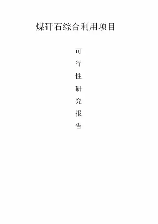 煤矸石综合利用可行性报告