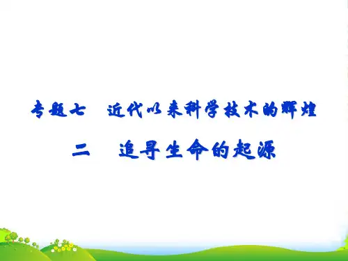 高中历史 专题七《追寻生命的起源》课件 人民必修3