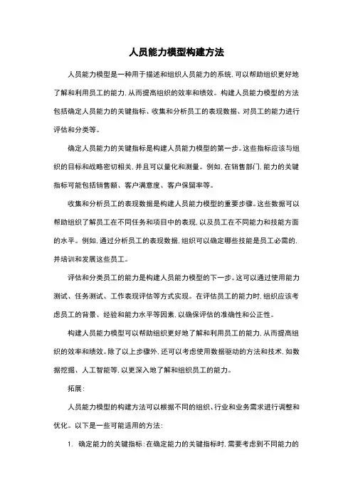 人员能力模型构建方法