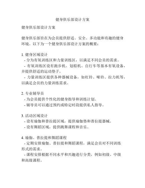 健身俱乐部设计方案