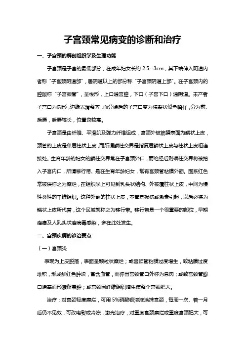 子宫颈常见病变的诊断和治疗