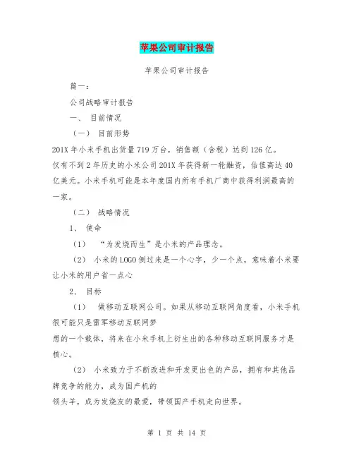 苹果公司审计报告