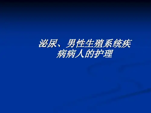 泌尿、男性生殖系统疾病病人的护理ppt课件