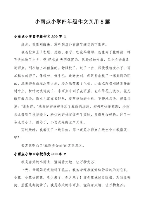 小雨点小学四年级作文实用5篇