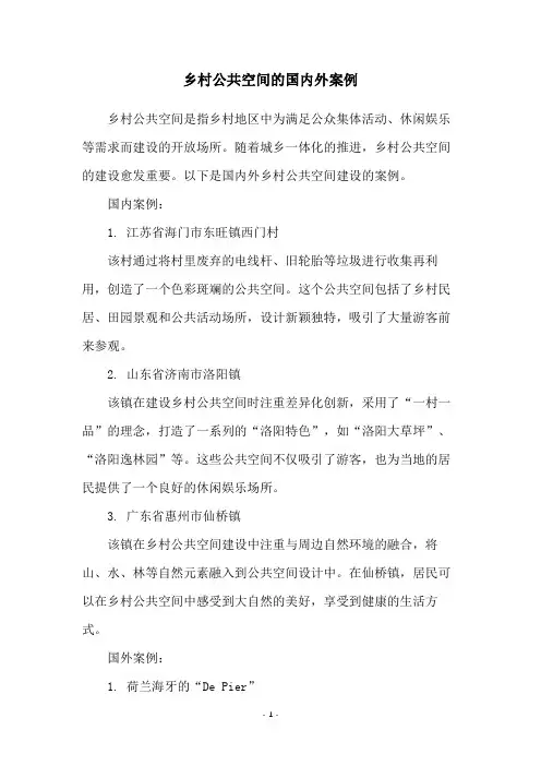 乡村公共空间的国内外案例