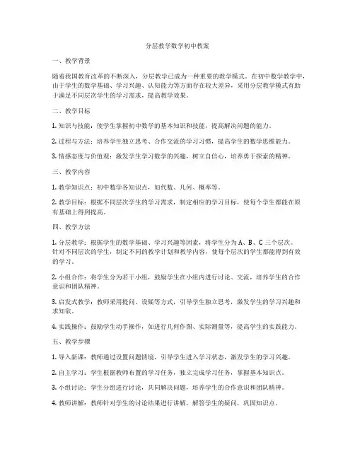 分层教学数学初中教案